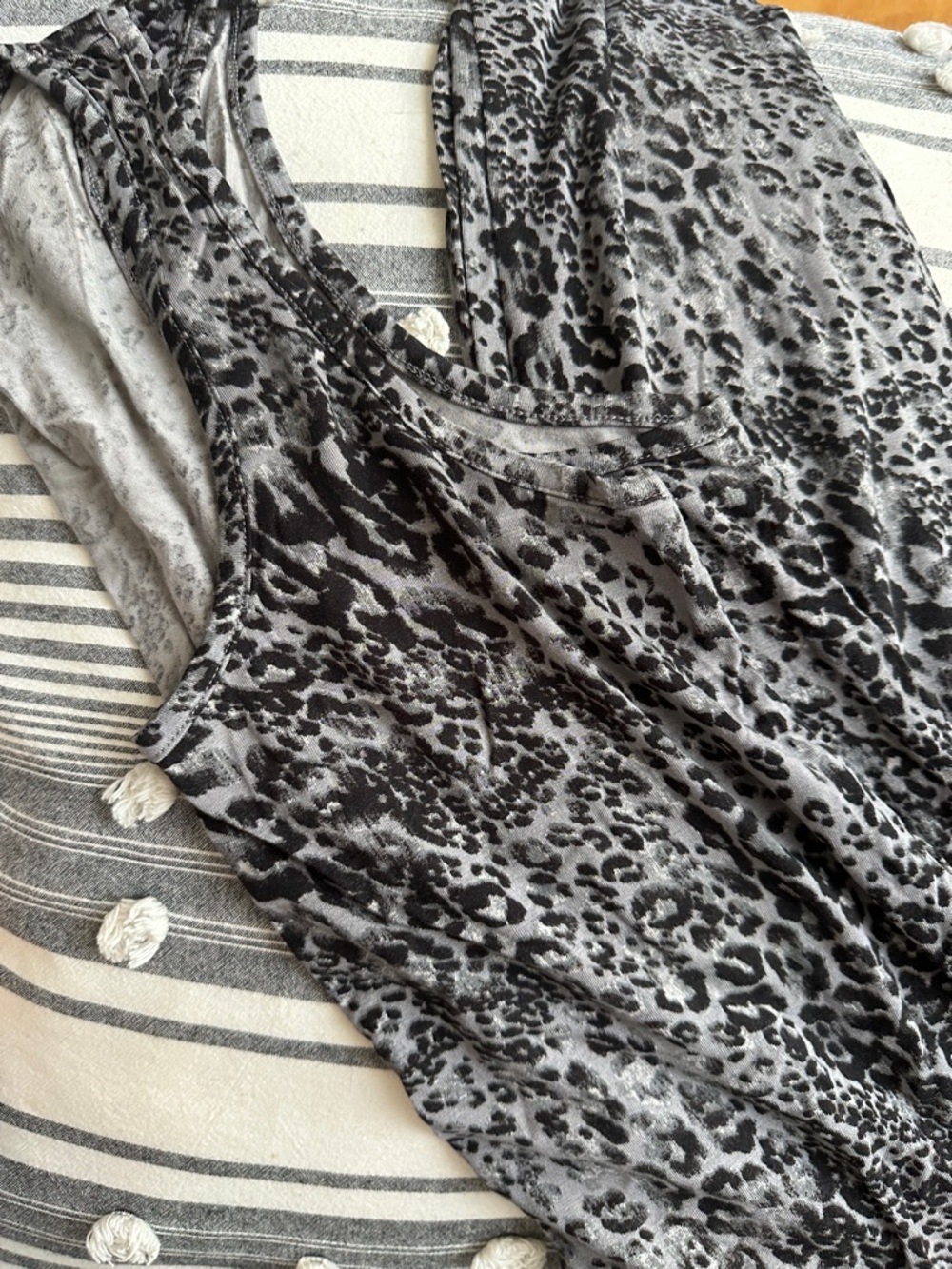 sofia by sofia vergara Grey and Black Leopard Print Jumpsuit